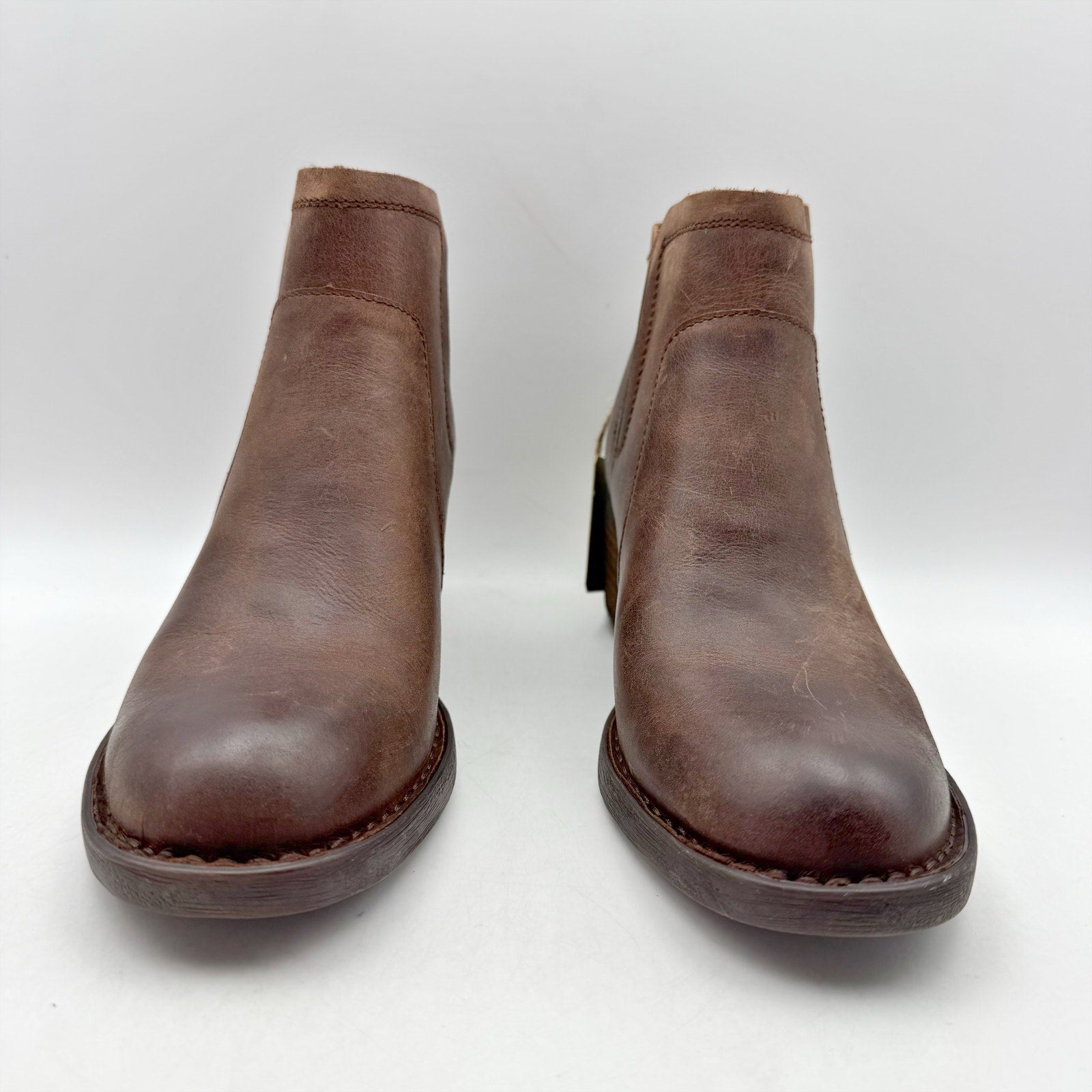 Born Womens Reece Ankle Booties Size 6.5 M EU 37 Brown Leather Boots NIB