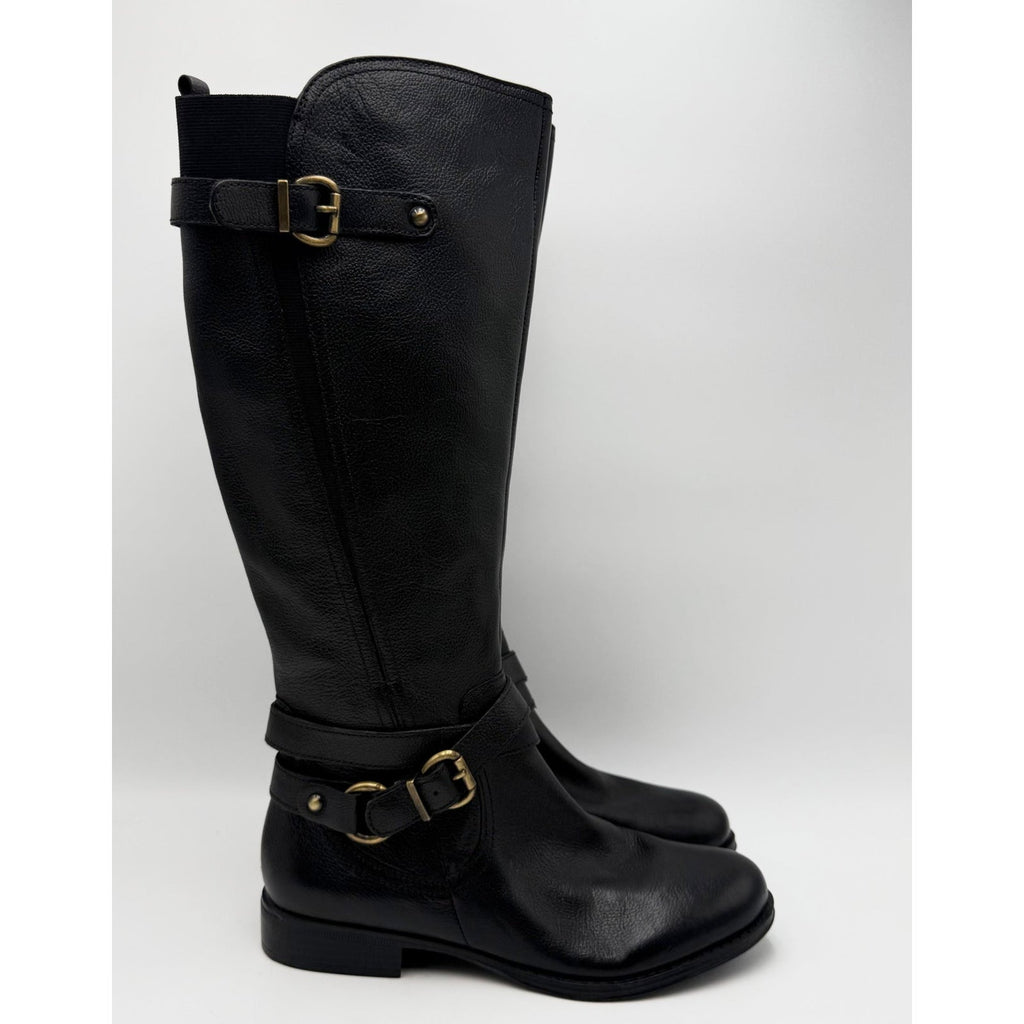 Naturalizer Womens June Knee High Riding Boots Size 7.5 Black Leather NWOB