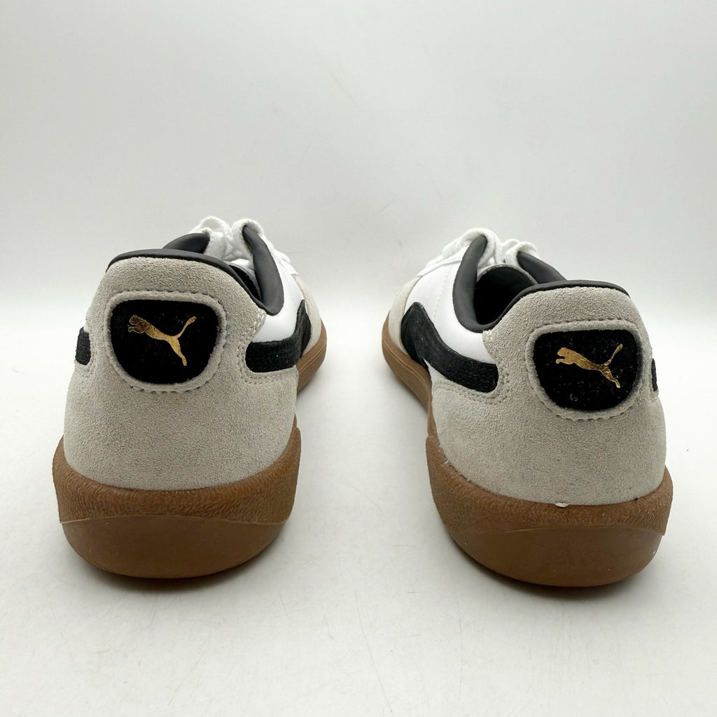 PUMA Womens Palermo Low Casual Sneakers Size 9.5 White Grey Black Leather NWOB