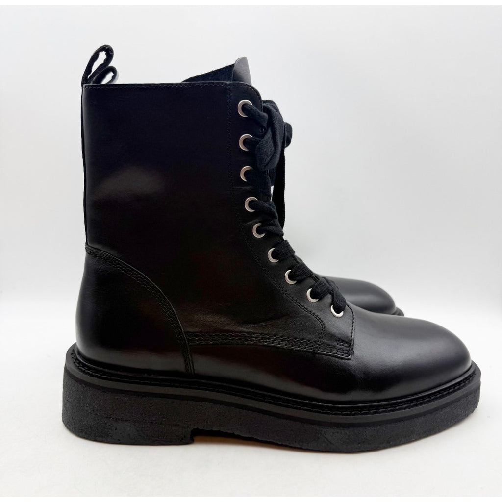 Saint Morta Men's Chunky Boot Size 9 Black Leather Lace Up Combat NIB
