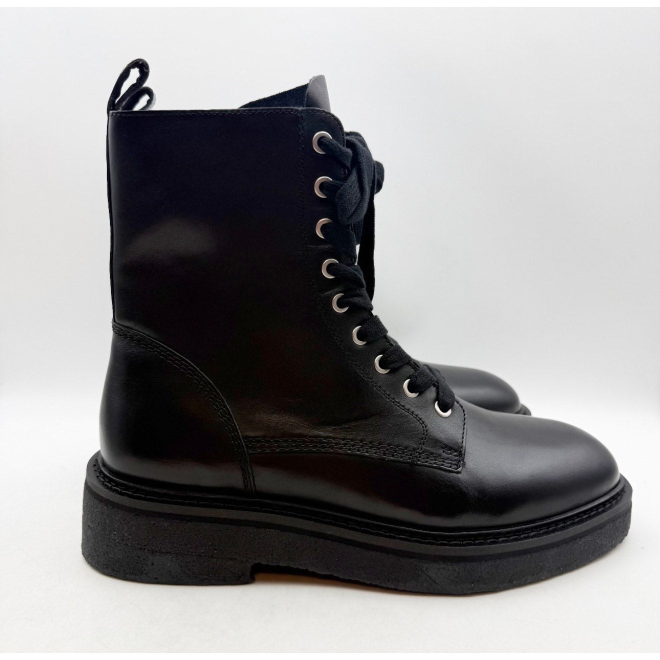 Saint Morta Men's Chunky Boot Size 9 Black Leather Lace Up Combat NIB