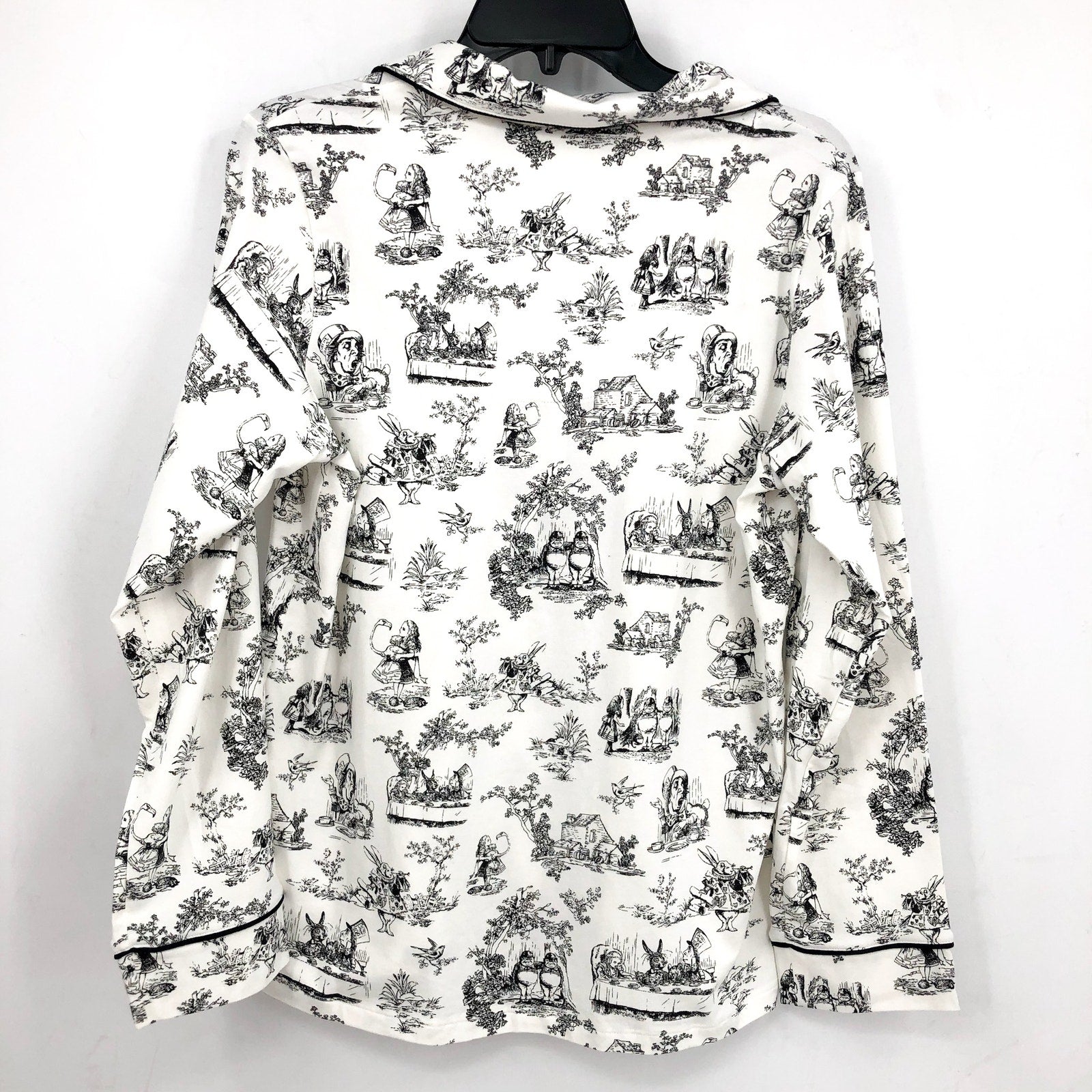 BEDHEAD PJs Womens Alice In Wonderland Pajama Set Small White Long Sleeve NWT