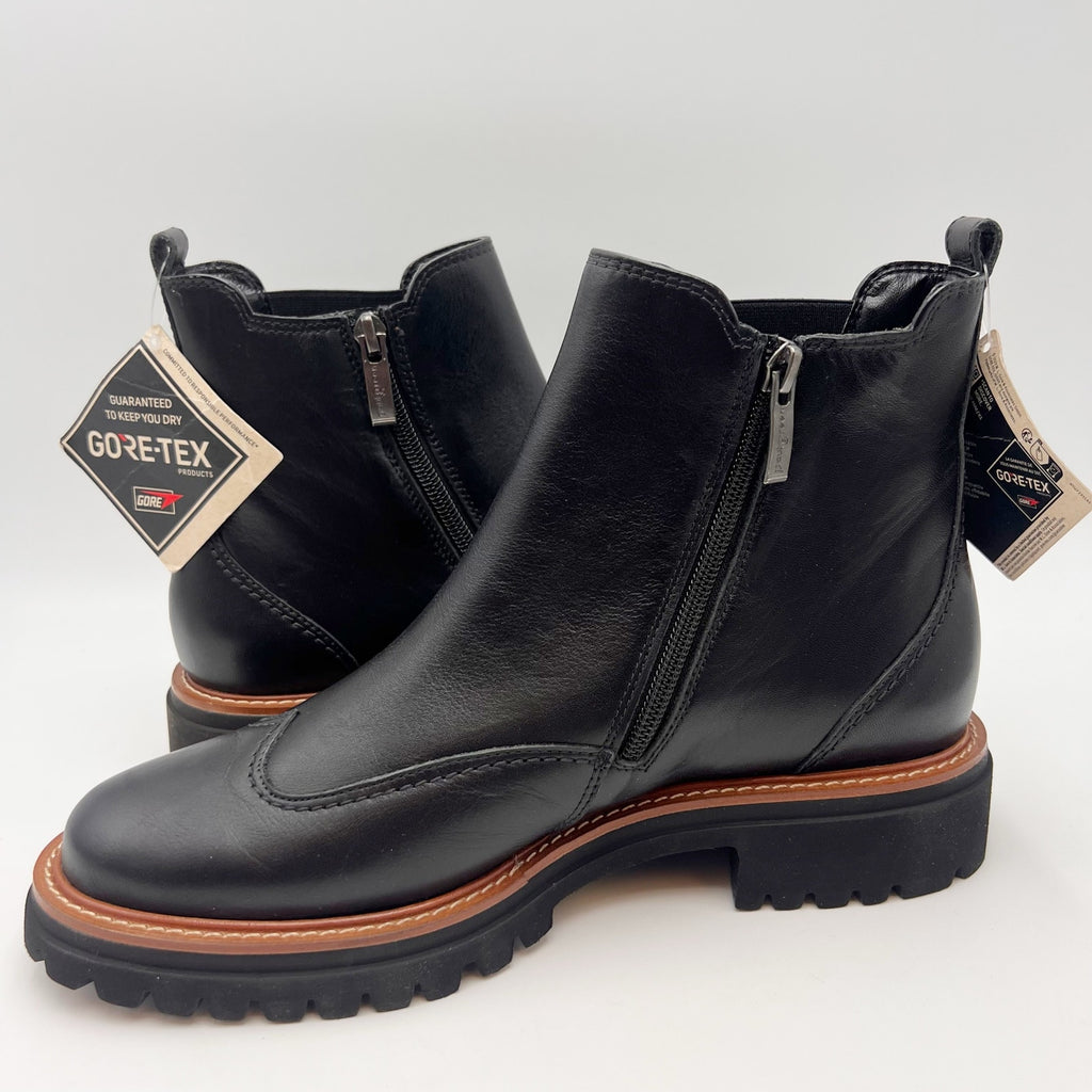 Paul Green Womens Watson Chelsea Ankle Boot US 8.5 Black Leather Waterproof NWT