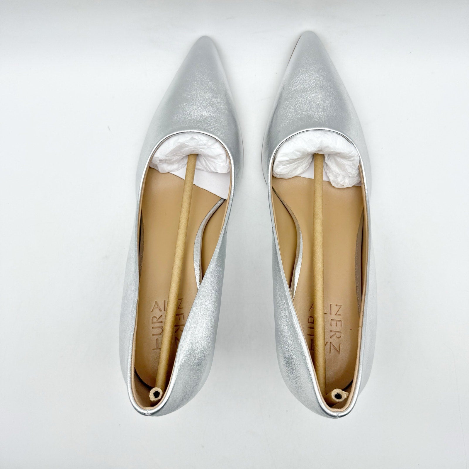 Naturalizer Womens Everly Pumps US 7.5 M EU 38 Silver Metallic Leather NIB
