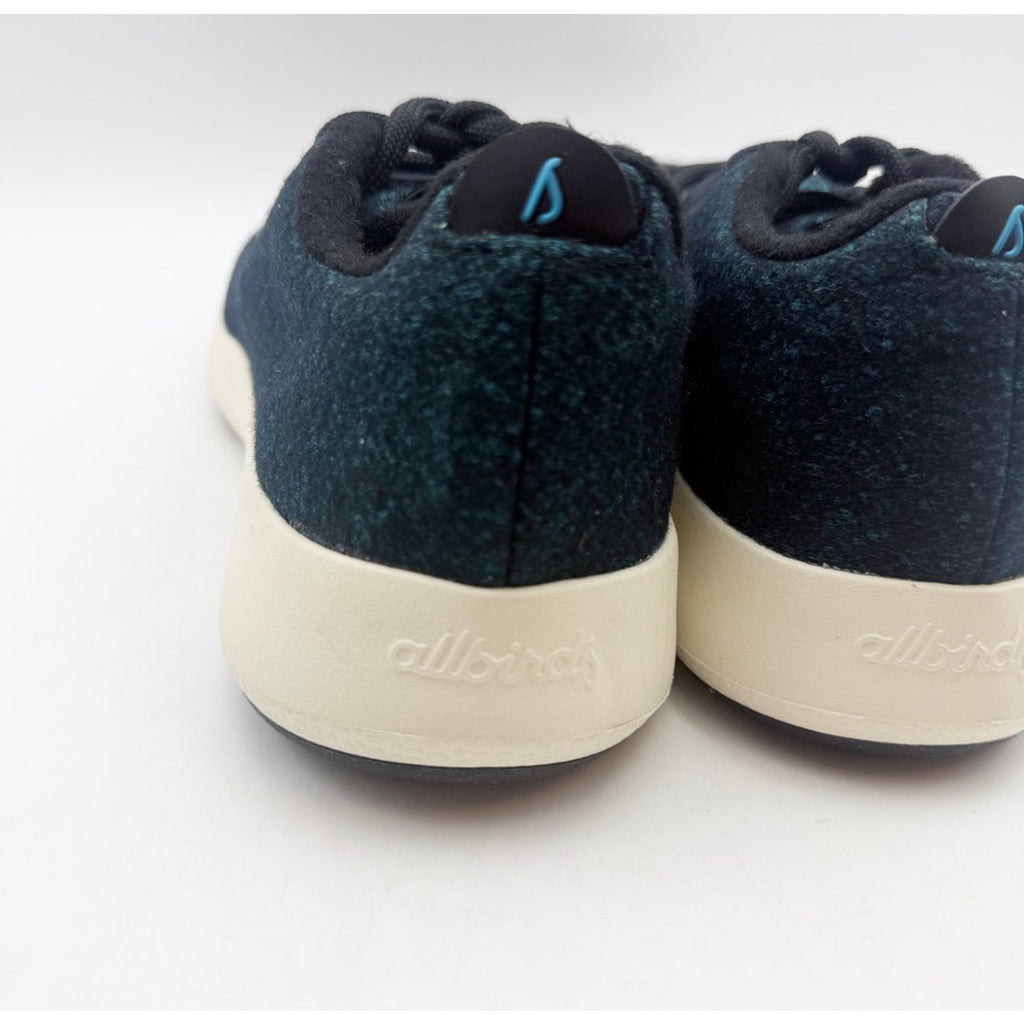 ALLBIRDS Womens Wool Runner Mizzle Shoes Size 7 Black Teal Water Repellent NWOB