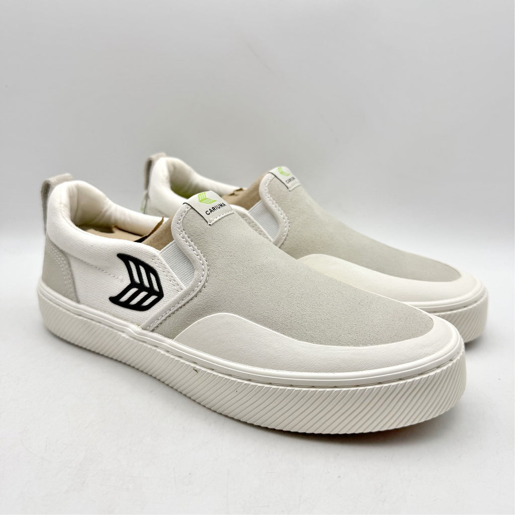 Cariuma Womens Slip-On Skate Pro Low Sneakers US 8 White Canvas Suede NIB