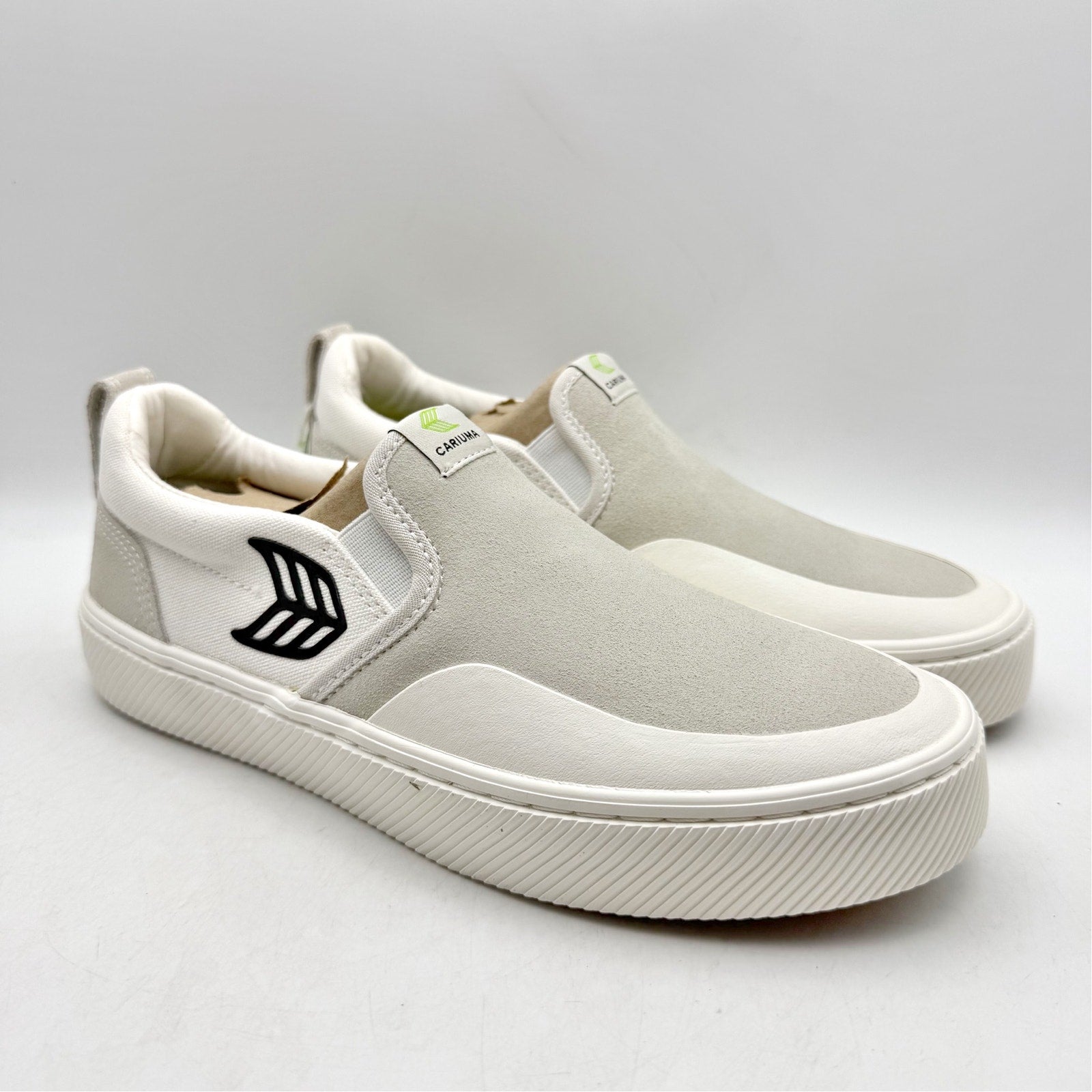 Cariuma Womens Slip-On Skate Pro Low Sneakers US 8 White Canvas Suede NIB