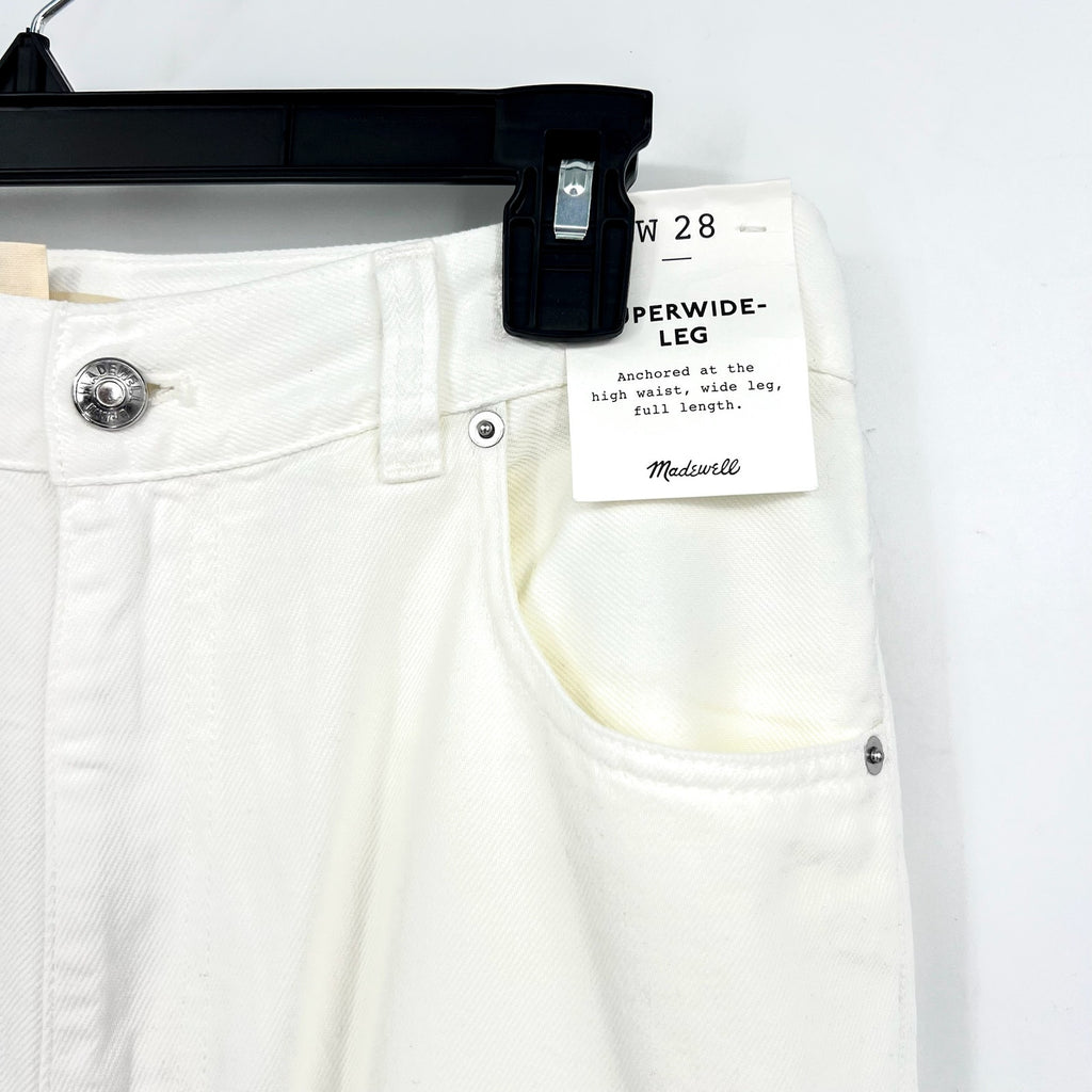 MADEWELL Womens Superwide-Leg Jeans Size 28 US 6 Tile White Rigid NU007 NWT
