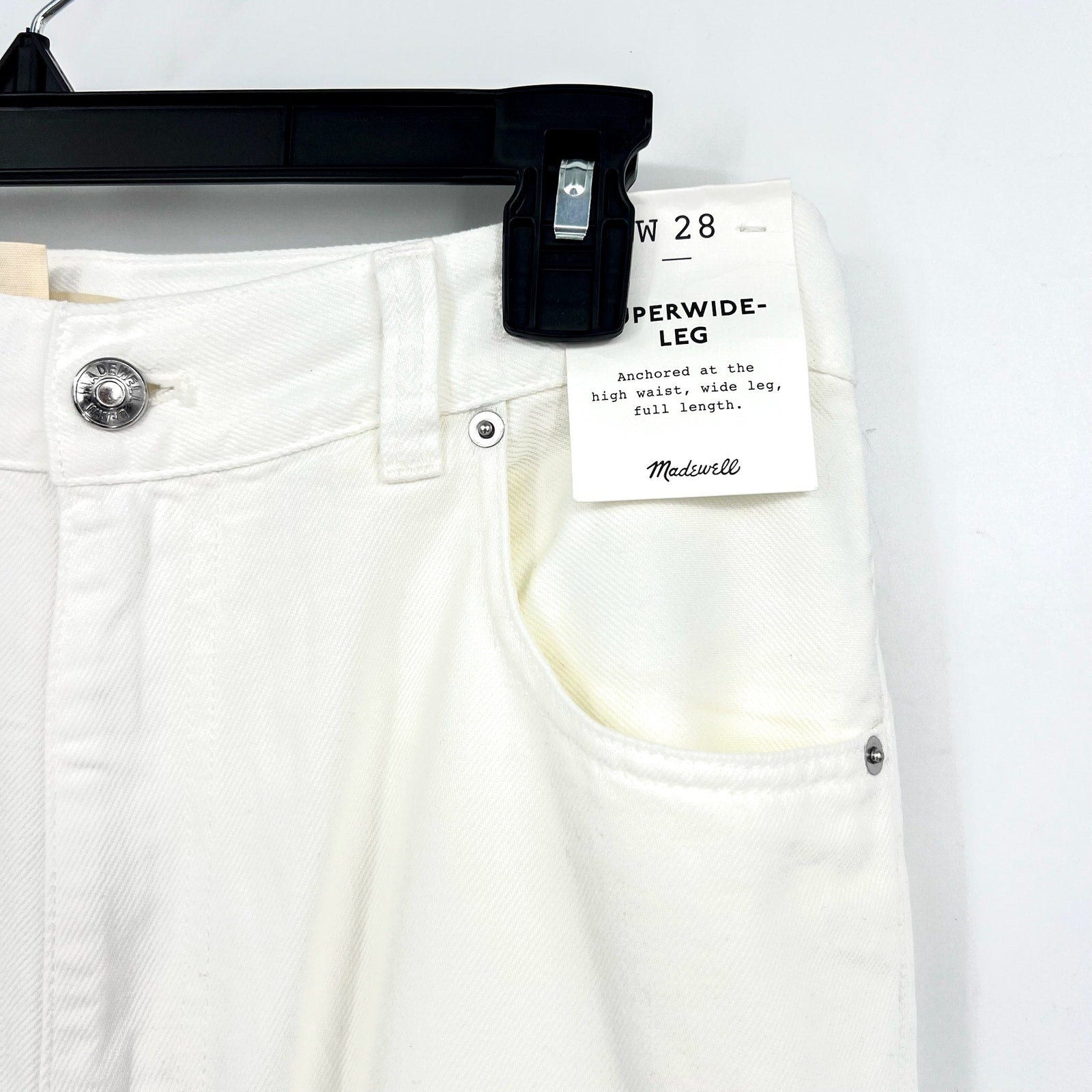 MADEWELL Womens Superwide-Leg Jeans Size 28 US 6 Tile White Rigid NU007 NWT