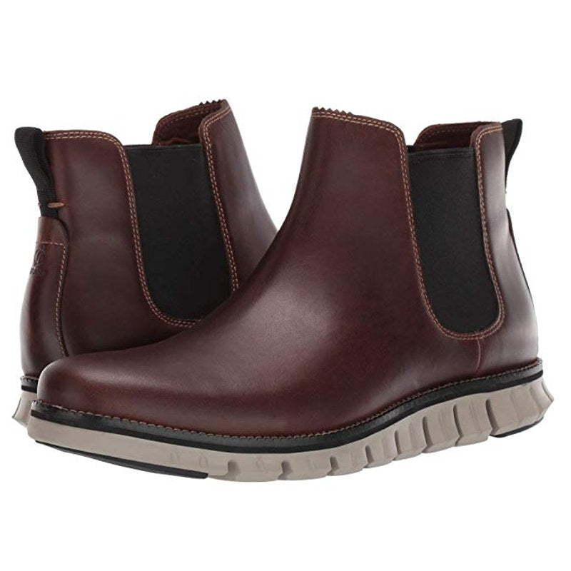 Cole Haan Mens Zerogrand Chelsea Boots Size 8.5 M Brown Leather Waterproof NIB