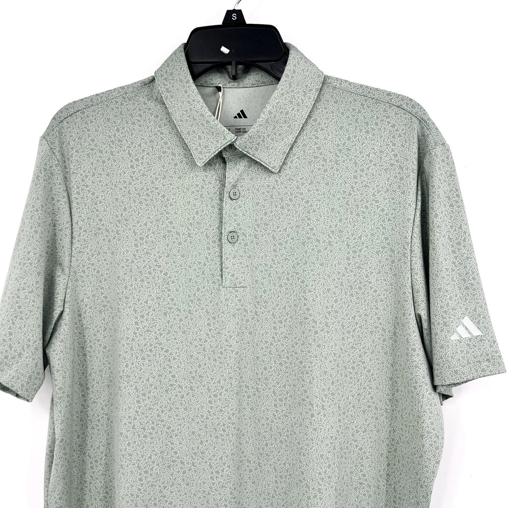 ADIDAS Mens Ultimate365 Mini Bunker Polo Shirt Medium Green Short Sleeve NWT