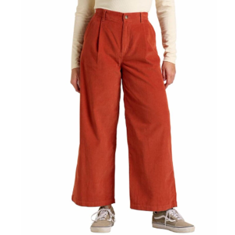 TOAD&CO Women's Scouter Cord Pleated Pants XS Red Orange Cinnamon Pull-On NWT