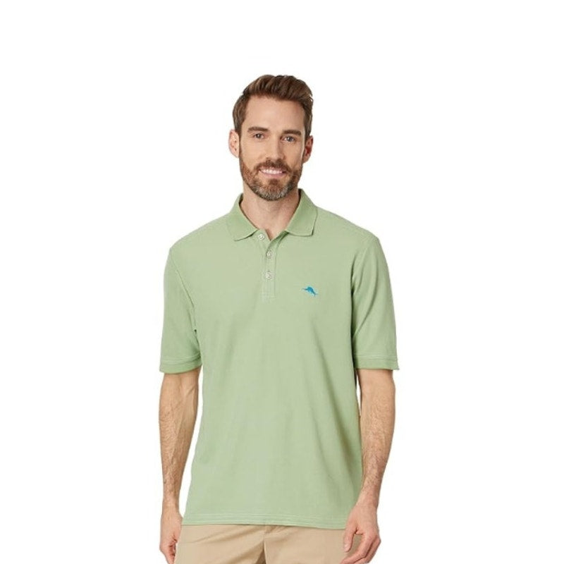 TOMMY BAHAMA Men's Emfielder 2.0 Polo Shirt Large Green Grass Short Sleeve NWT