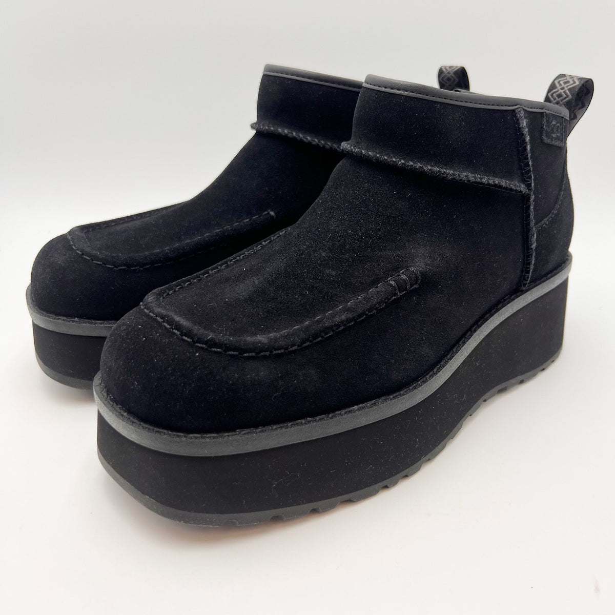UGG Womens Cityfunc Ultra Mini Boots Size 8- 39 Black Suede Water Resistant NWOB