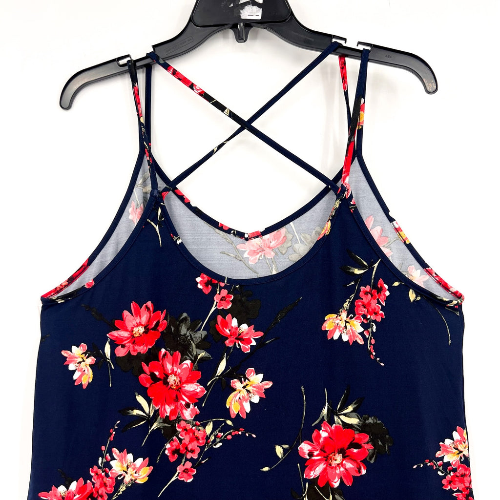 PAPERMOON Women's Basima Back Detail Knit Top 2X Navy Blue Floral Stitchfix NWT