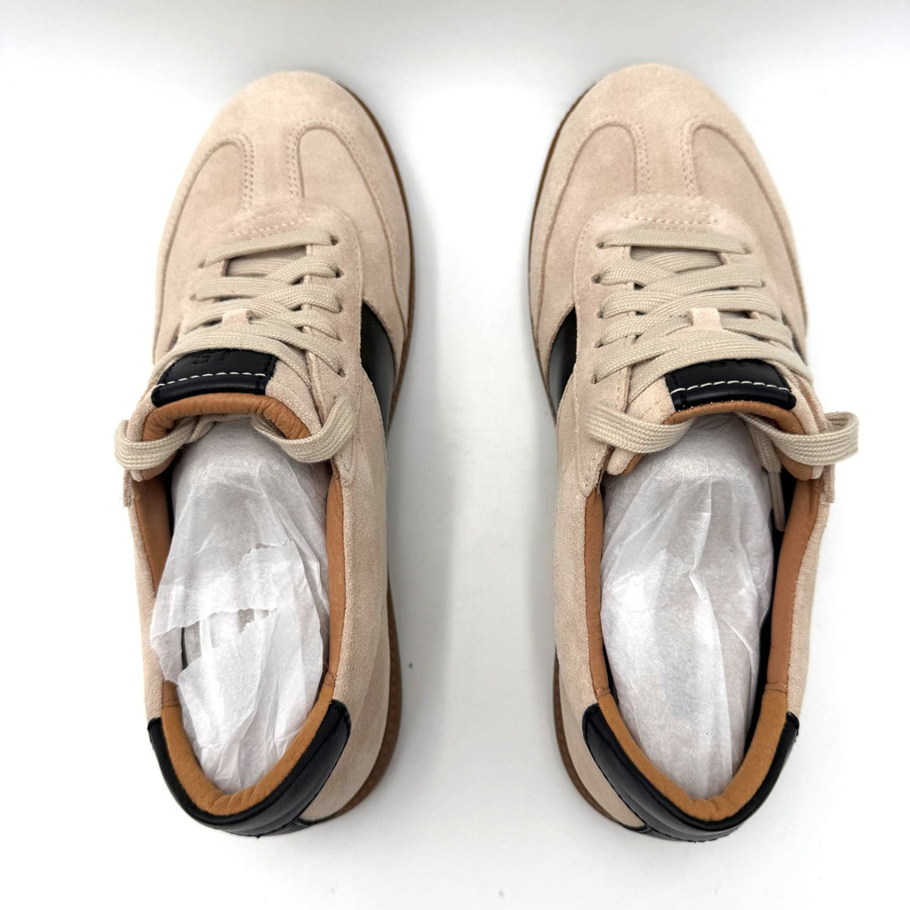 Josef Seibel Womens Joleen 01 Suede Sneakers Size EU 38 US 7.5 Beige Black NIB