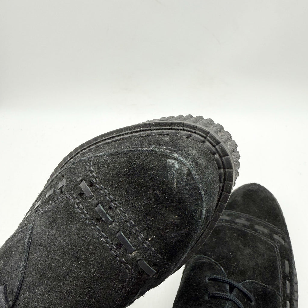 RE/DONE Women Creeper Oxford Shoe EU 37 US 7 Black Suede Platform NWOB