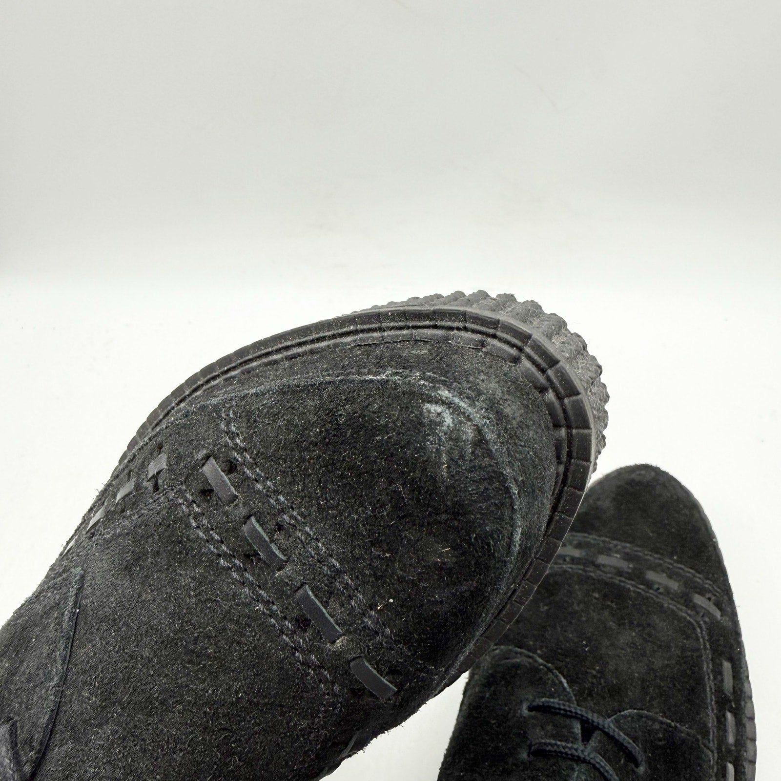 RE/DONE Women Creeper Oxford Shoe EU 37 US 7 Black Suede Platform NWOB