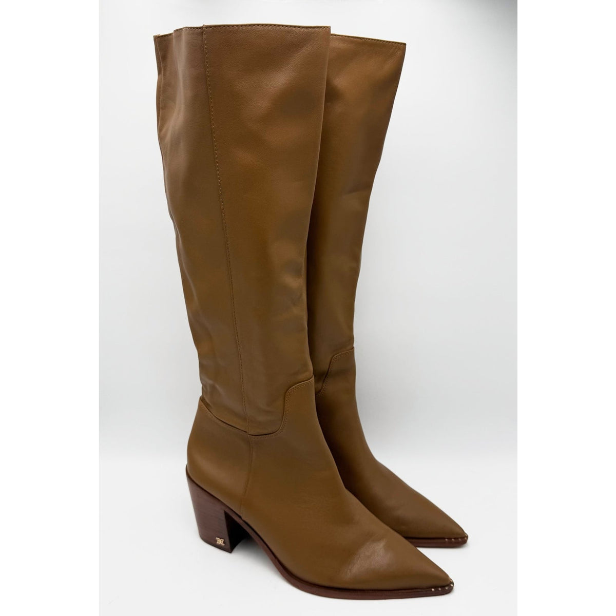 Sam Edelman Womens Lindsey Heeled Knee High Boots Size 11 Brown Leather NWOB