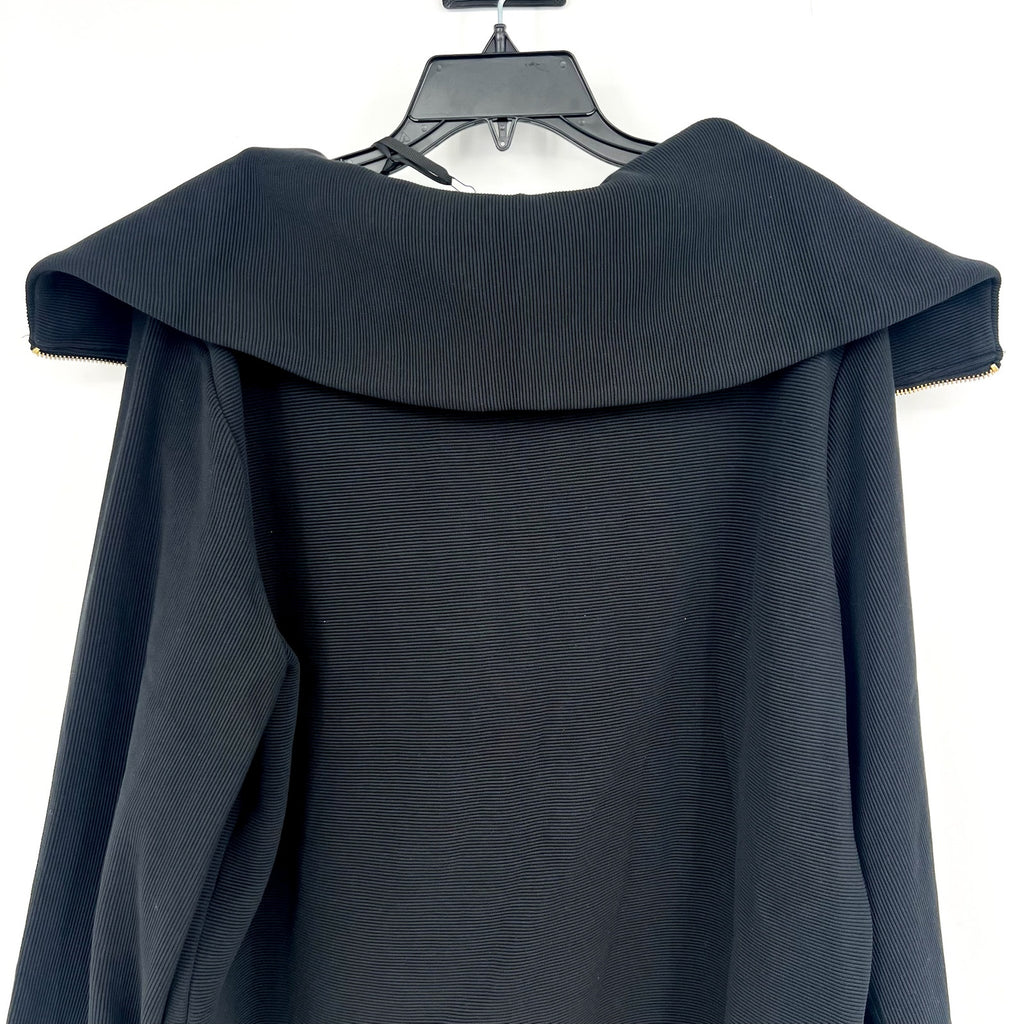 VARLEY Vine Half-Zip Pullover Large Black Ottoman Rib Exaggerated Collar NWT