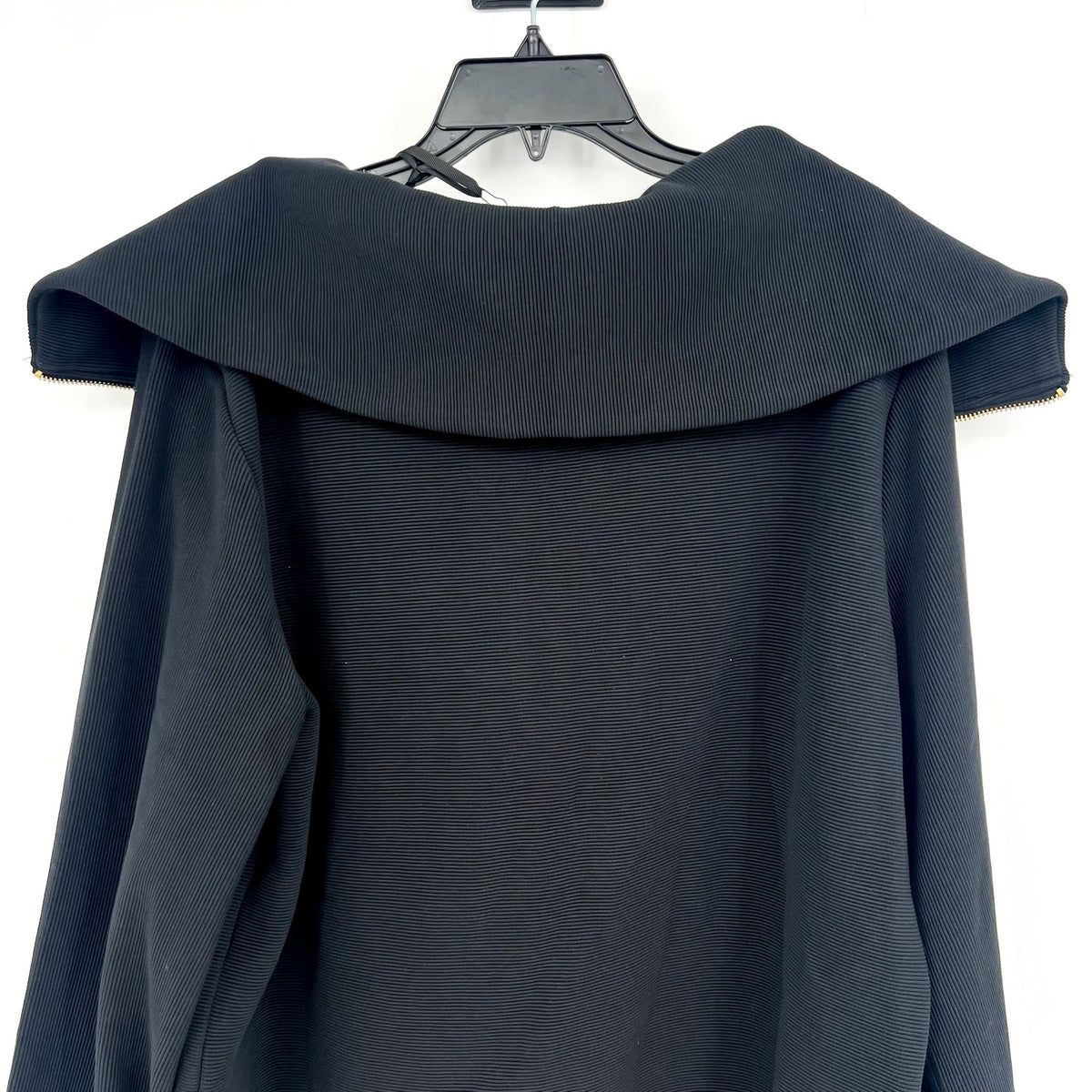 VARLEY Vine Half-Zip Pullover Large Black Ottoman Rib Exaggerated Collar NWT