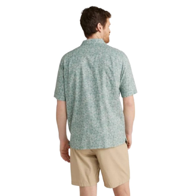 L.L. BEAN Men's Tropics Woven Shirt Medium Green Sea Shells Short Sleeve NWT