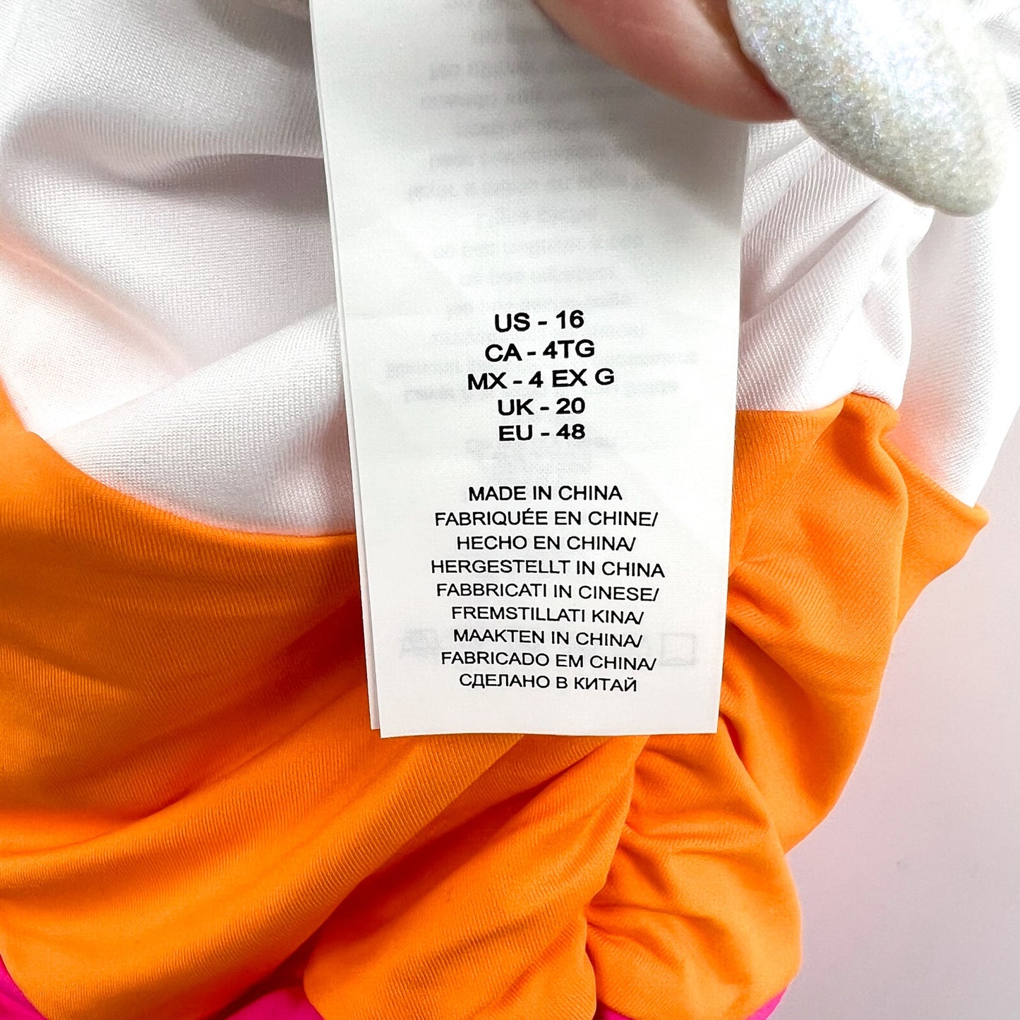 LA BLANCA Island Goddess One-Shoulder One-Piece Size 16 Pink Orange NWT