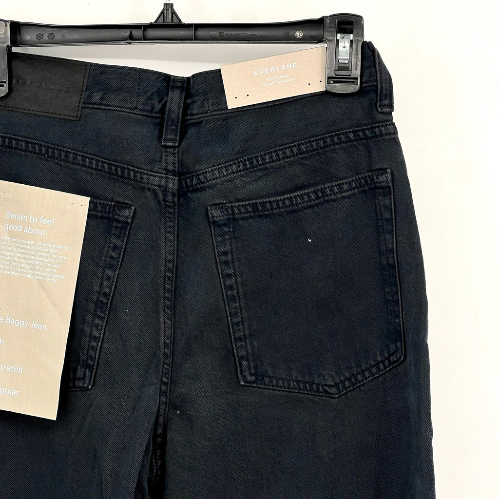 EVERLANE Women's The OG Baggy Jeans 24x30 US 00 Black Ink Wash Relaxed Fit NWT