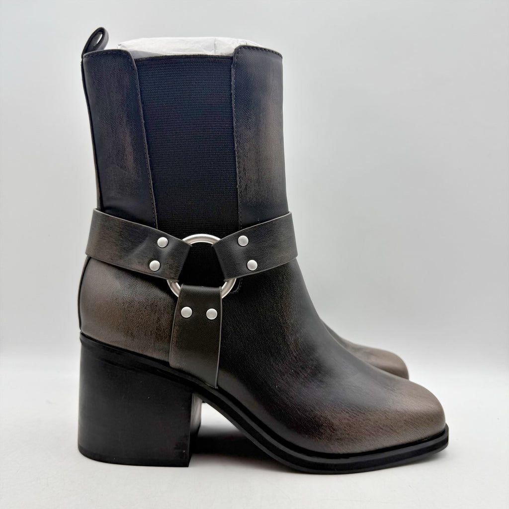 The Drop Womens Stevens Heeled Chelsea Boots US 7.5 Brown Distressed Cognac NWT