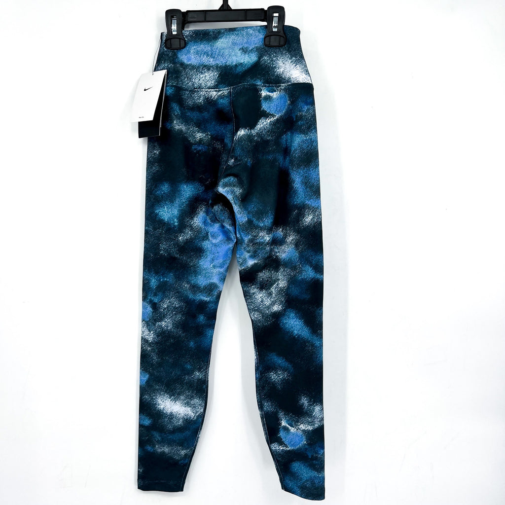 NIKE Women's One High Waist 7/8 Leggings Small Smokey Navy Blue Print NWT