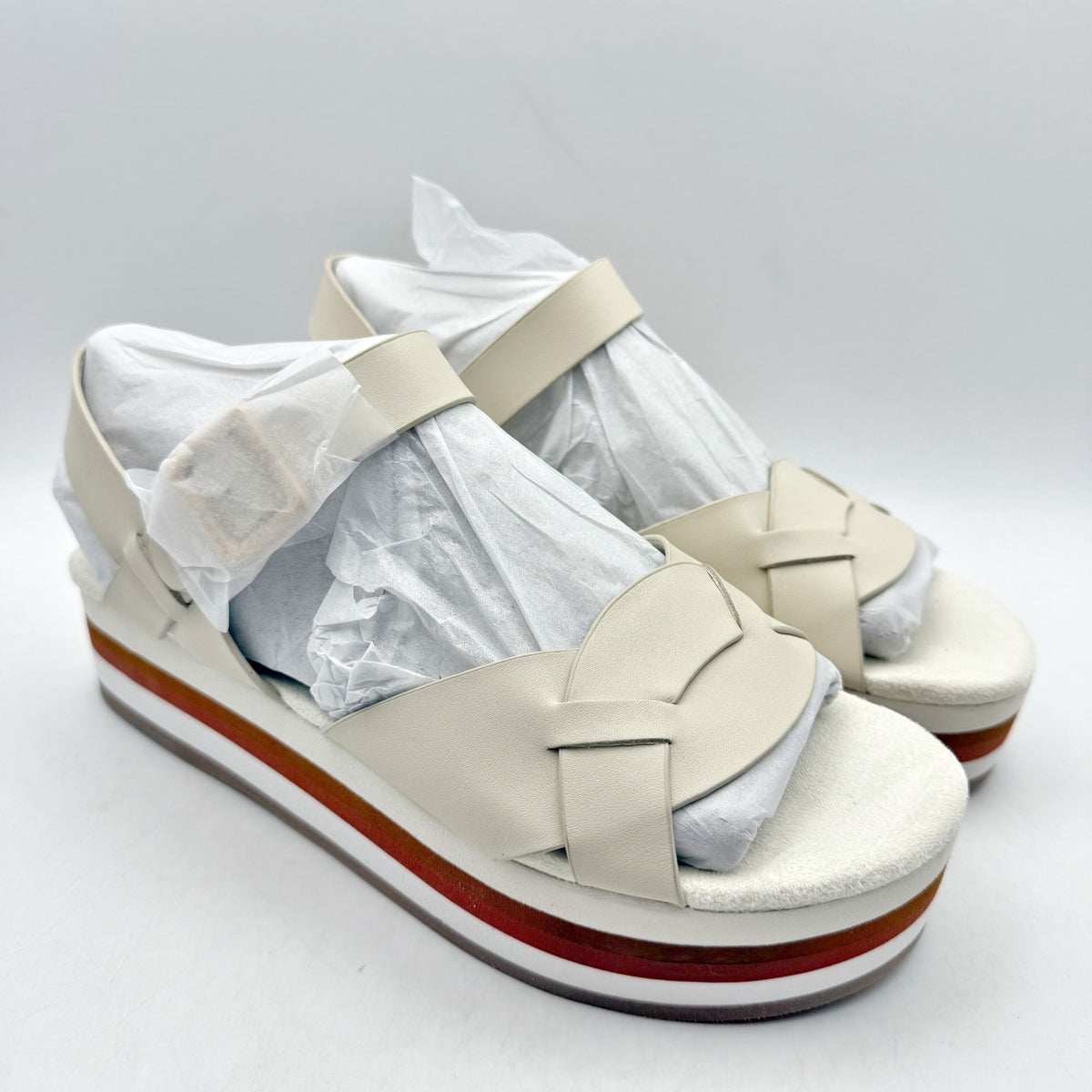 Kelsi Dagger Womens Brooklyn Breeze Platform Sandals Size 7.5 White Leather NIB