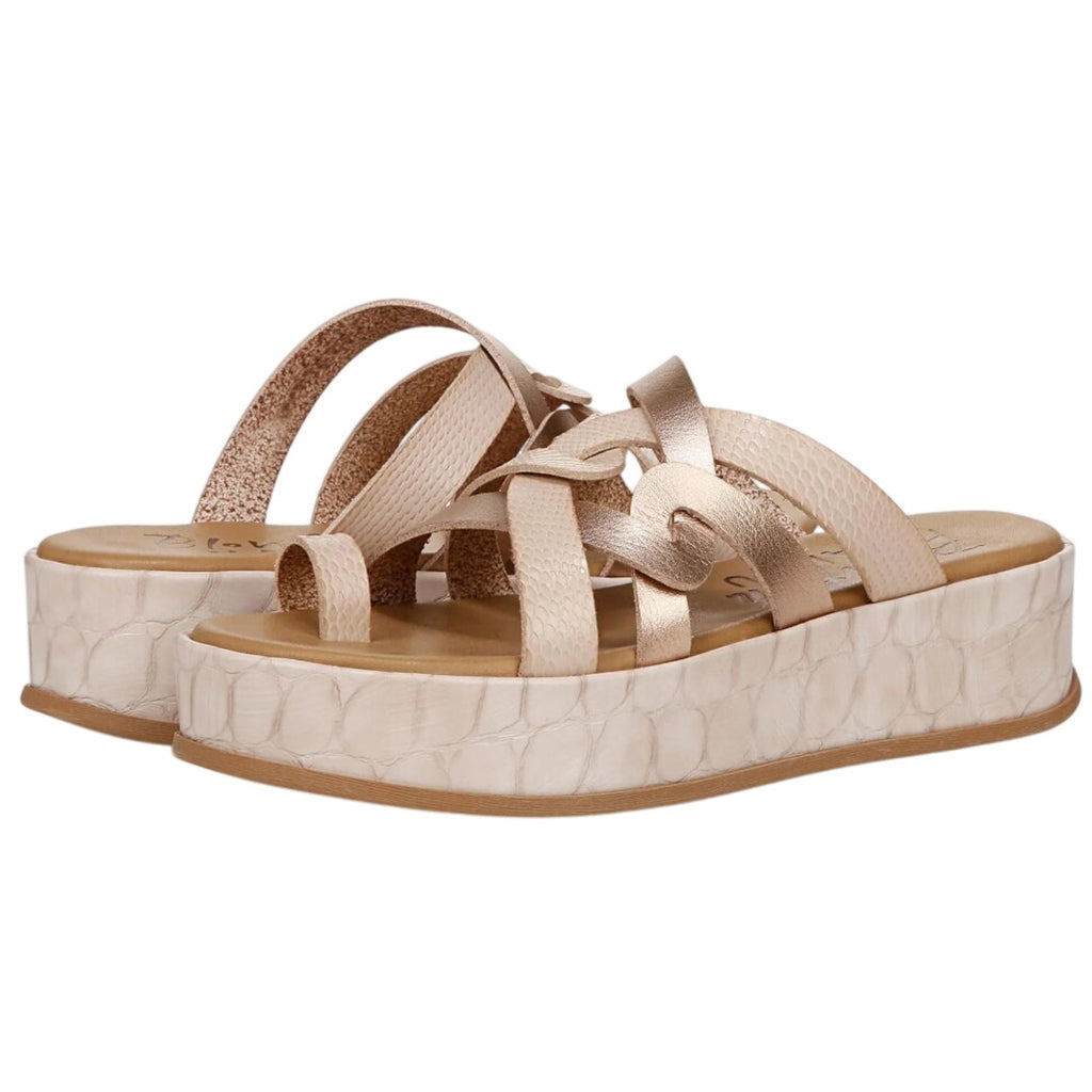 Blowfish Womens Mando Platform Sandals US 8.5 M EU 39 Powder Gold Metallic NIB