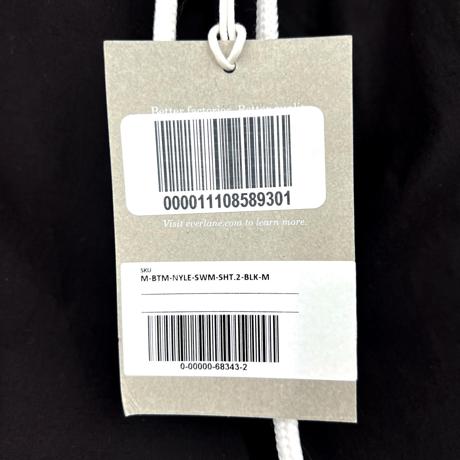 EVERLANE Men's The ReNew Swim Shorts Medium Black Drawstring NWT
