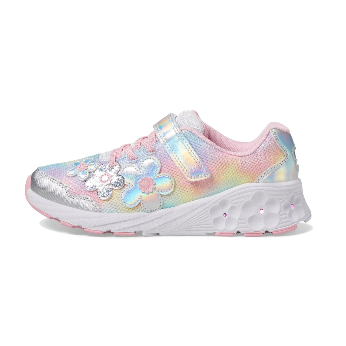 Stride Rite Girls SR Lighted Glimmer Sneaker 2.0 Size 3 WIDE Pink Kid Shoes NIB
