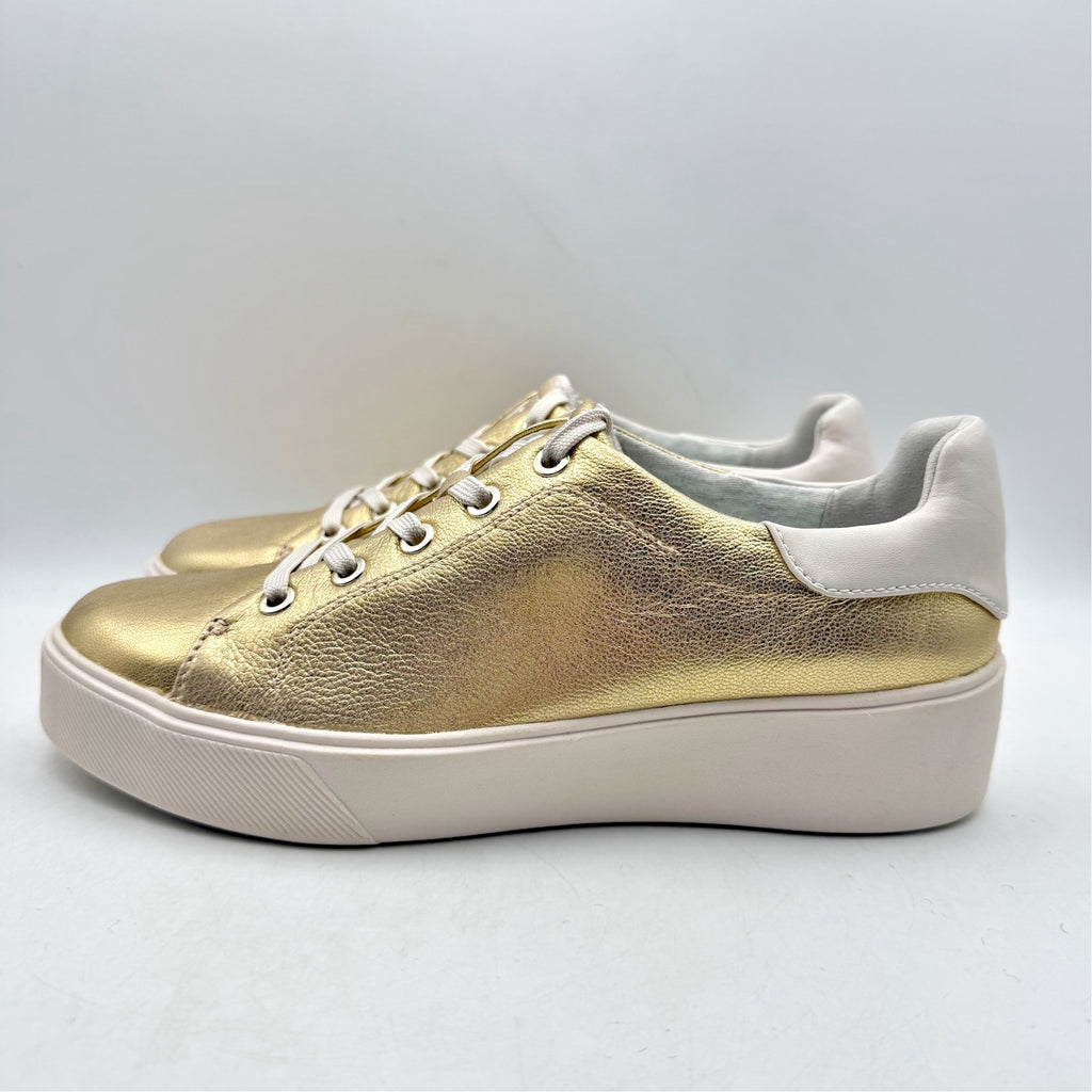 Naturalizer Womens Morrison 2.0 Platform Sneaker US 7.5 Wide Gold Leather NWOB