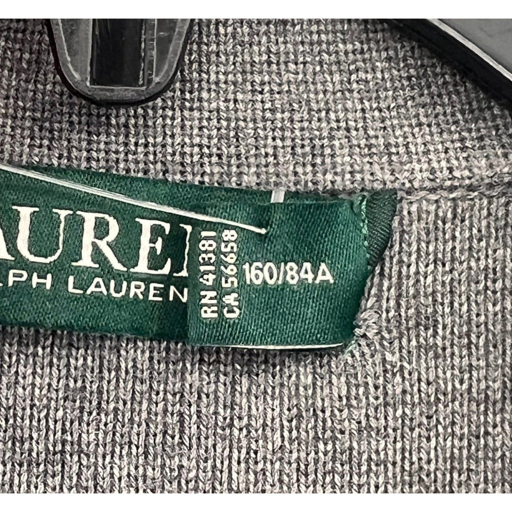 LAUREN RALPH LAUREN Womens Sweater Knit Blazer Small Petite Grey Long Sleeve NWT