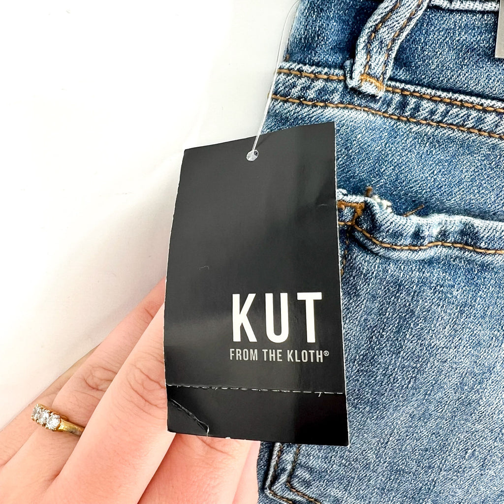 KUT FROM THE KLOTH Women's Gidget Fray Denim Shorts Size 4 Consolidated Blue NWT