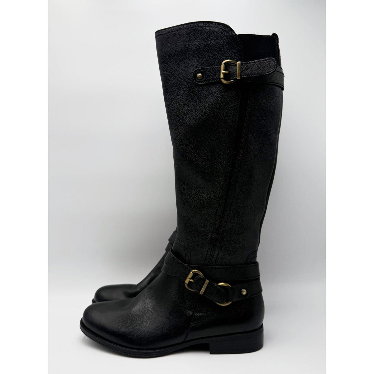 Naturalizer Womens June Knee High Riding Boots Size 7.5 Black Leather NWOB