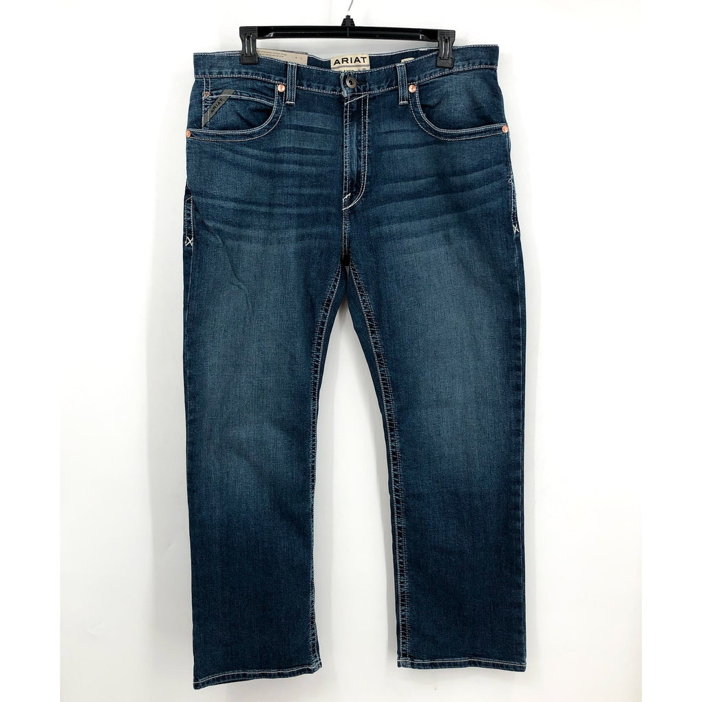 ARIAT Men's M4 Hugo Boot Cut Jeans 38x32 Medium Blue Wash Relaxed Fit NWT