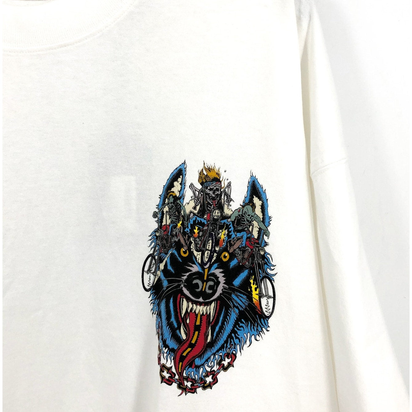 ALLSAINTS Men's Howlride Crew T-Shirt XL Optic White Short Sleeve Graphic NWT