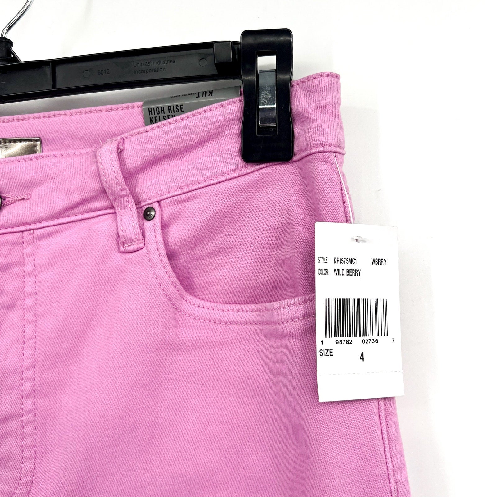 KUT FROM THE KLOTH Kelsey Ankle Flare Jeans Size 4 Pink Wild Berry High Rise NWT