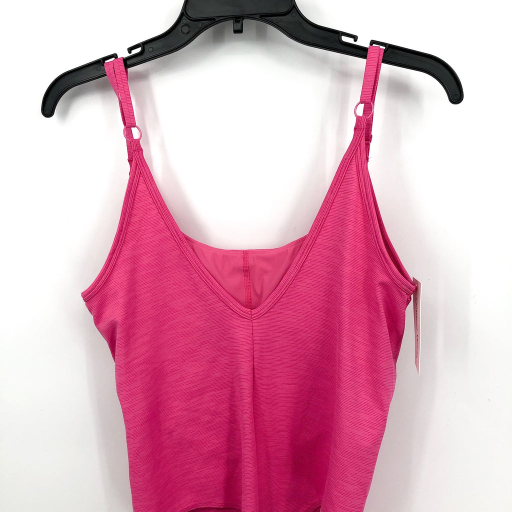 OUTDOOR VOICES Women's TechSweat Tank Leotard Bodysuit Large Pink Cerise NWT