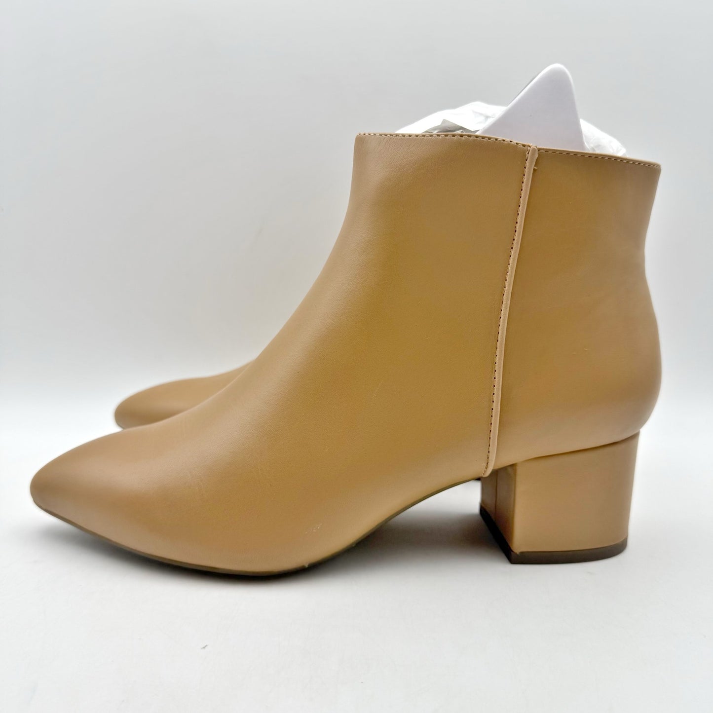 Rockport Womens Milia Block Bootie US 7 M EU 37.5 Tan Brown Leather NIB