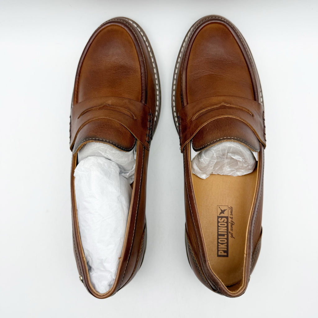 PIKOLINOS Womens Aldaya W8J-3541 Loafers EU 41 US 10.5 Brown Leather NWOB