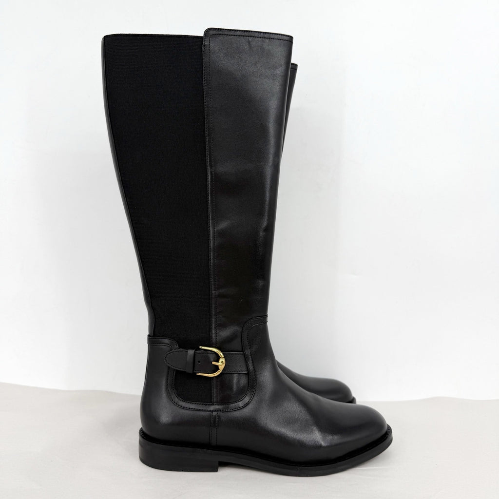 Cole Haan Womens Celestina Knee High Boots Size 8.5 M EU 39 Black Leather NIB
