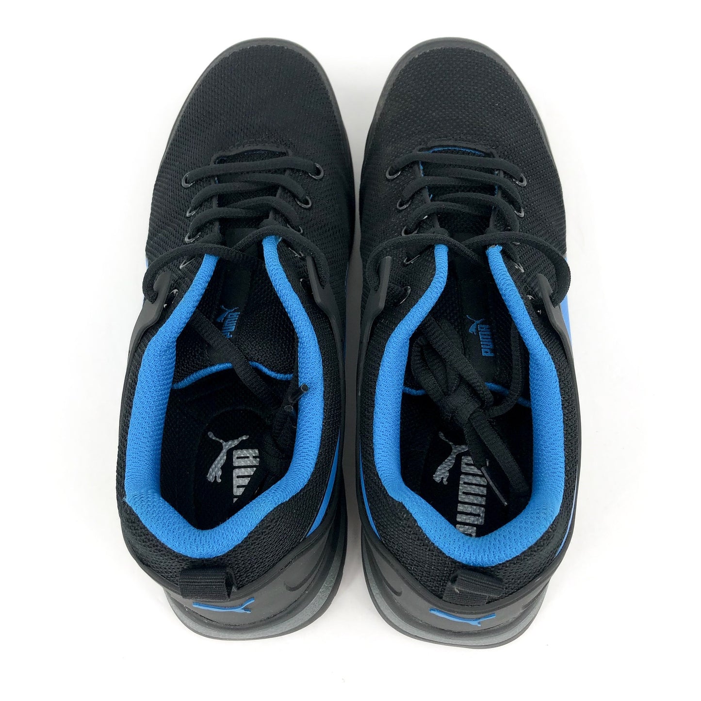 PUMA SAFETY Mens Levity Knit Low Work Shoes 10.5 Black Blue Comp Toe SR EH NIB