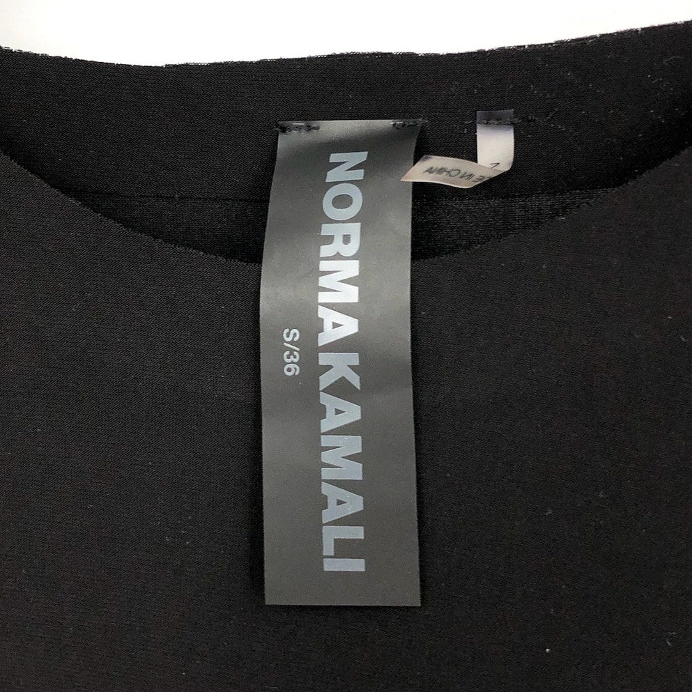NORMA KAMALI Women's Long Sleeve Shift Dress Small Black Stretch Crewneck NWOT