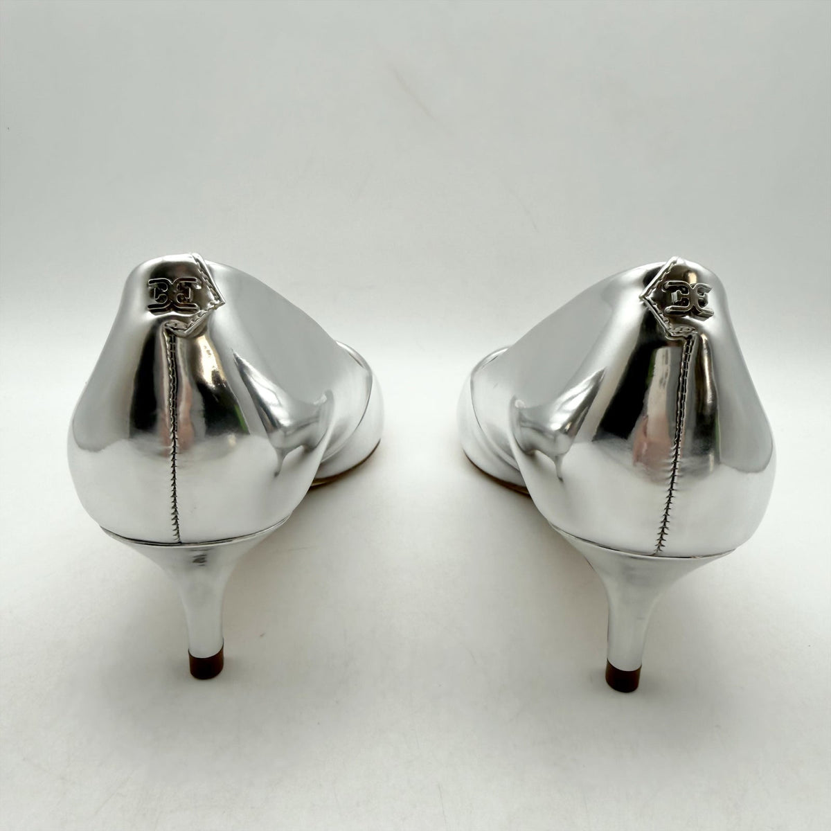 Sam Edelman Womens Dori Pumps Size 9.5 M EU 40.5 Silver Leather Heels NIB