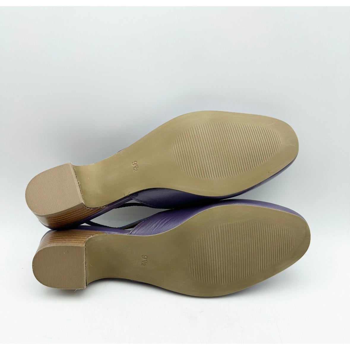 Coldwater Creek Womens Josie 2 Slingback Heels Size 9.5 Wide Purple Leather NIB