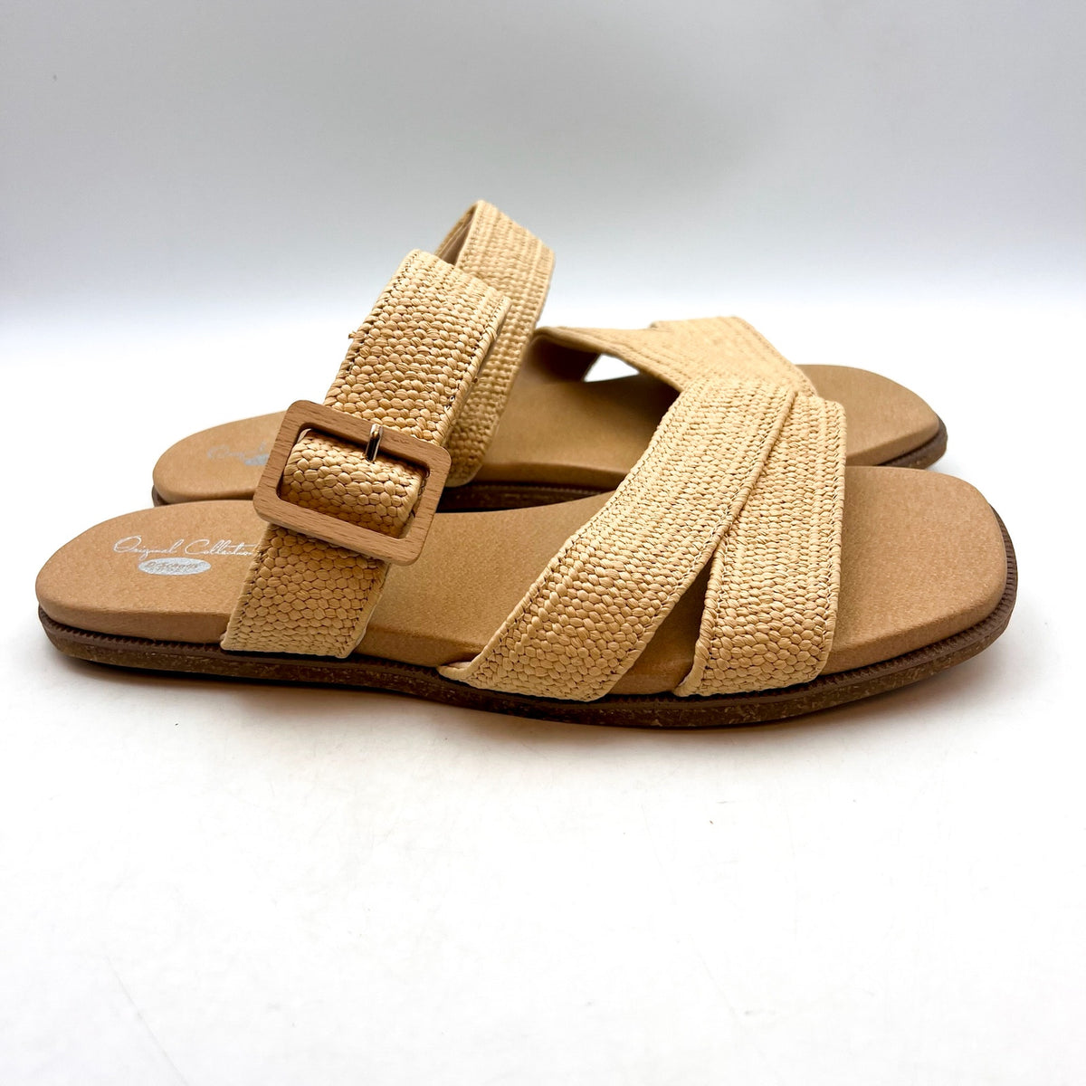 DR. SCHOLL'S Womens Paradise Now Slide Sandals Size 8.5 EU 38.5 Tan Natural NWOB